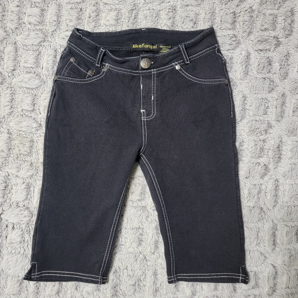 Like an Angel Tight Black Knee Length Stretch Shorts - Women's size small